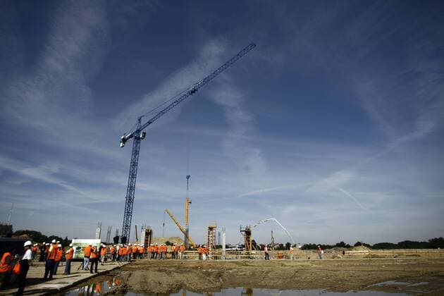 Baustelle des Maslice Stadions in Wroclaw, Austragungsort der EM 2012 -  (EN00258589009) Fußball EM Herren Vorschau 2009, Euro 2012, Besichtigung, Begehung, Stadionbesichtigung, Stadionbegehung, Vdig Totale Wroclaw