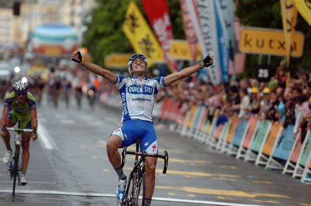 Carlos Barredo (Spanien Quick Step) gewinnt die Clasica Ciclista San Sebastian 2009 -  Radsport Herren Clasica Ciclista San Sebastian 2009, Classica, ProTour, Straßenradsport, Straße, Rad, Einzelbild San Sebastian - San Sebastian Freude,