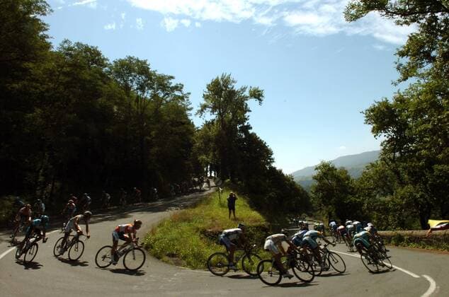 Teilnehmer des Clasica Ciclista San Sebastian 2009 auf dem Alto de Garate -  Radsport Herren Clasica Ciclista San Sebastian 2009, Classica, ProTour, Straßenradsport, Straße, Rad, Totale San Sebastian - San Sebastian
