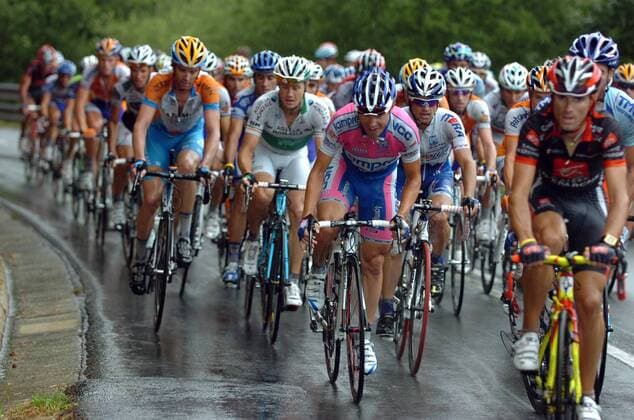 Damiano Cunego (Italien Lampre) neben Alejandro Valverde (Spanien Caisse d Epargne, re.) -  Radsport Herren Clasica Ciclista San Sebastian 2009, Classica, ProTour, Straßenradsport, Straße, Rad, Gruppe San Sebastian - San Sebastian