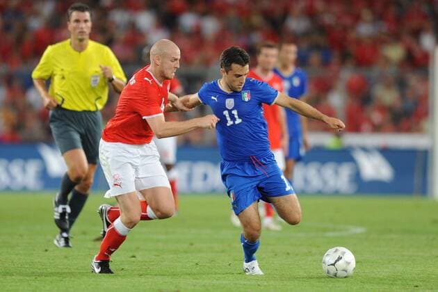 Giuseppe Rossi gegen Philippe Senderos (Schweiz) 