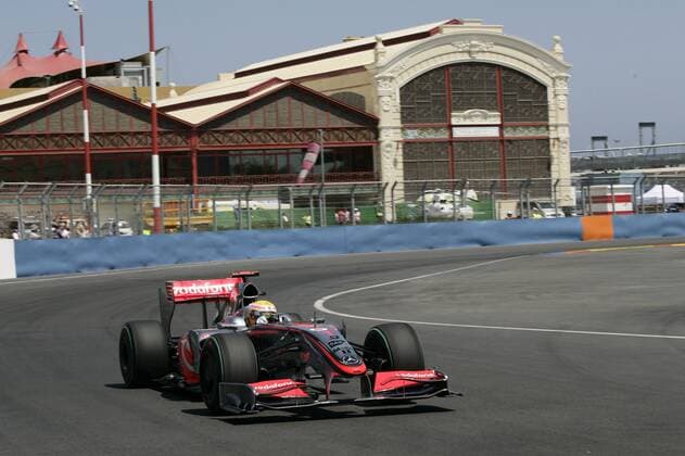 Lewis Hamilton (England McLaren Mercedes) in seinem Boliden Motorsport Grand Prix Herren Großer Preis von Europa 2009, Formel 1 Weltmeisterschaft, F1, F, GP, WM, Qualifying Einzelbild Valencia