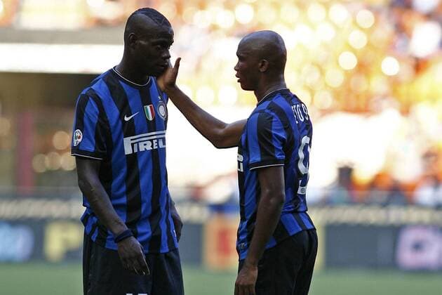 Mario Balotelli (li.) und Samuel Etoo (beide Inter Mailand) -  o0 Eto o, FC Internazionale
