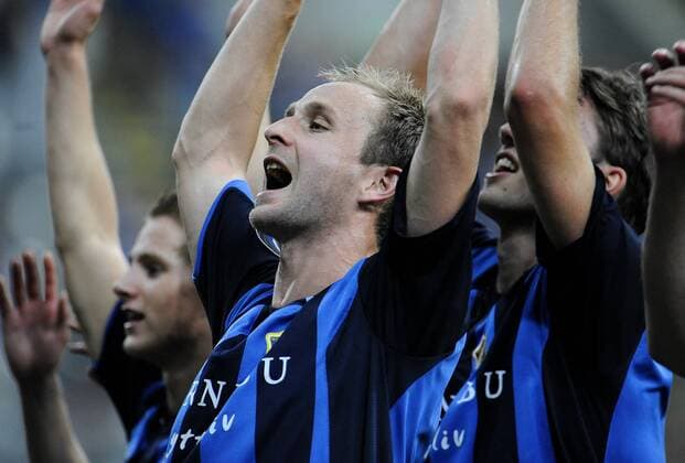 Jon Inge Höiland (Stabaek IF) - Schlussjubel  o0 Jubel, Freude
