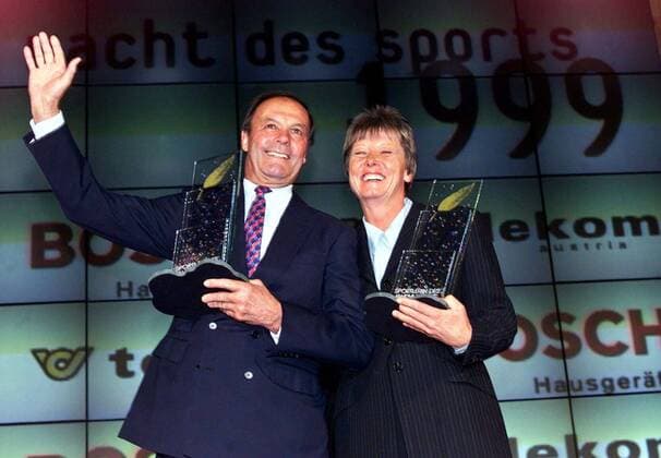 Nacht des Sports 1999 Gewinner der Wahl zum Sportler des Jahrhunderts - Toni Sailer und Annemarie Moser Pröll (beide Österreich)  o0 Ehrung Sporterehrung o0 Anton Toni o0 Skisport