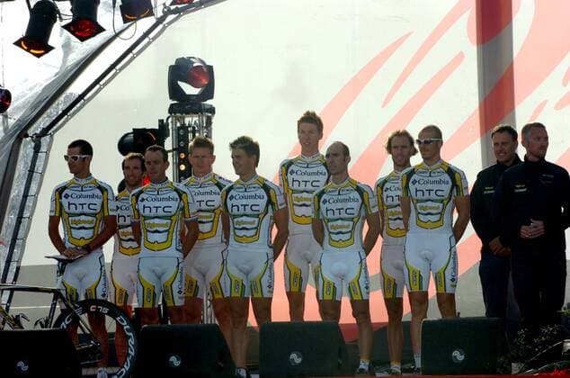 Präsentation des Team Columbia High Road in Assen für die Vuelta a Espana 2009 -  Radsport Herren Vuelta a Espana 2009, Spanienrundfahrt, Straßenradsport, Straße, Rad, Vorstellung, Kader Totale Assen