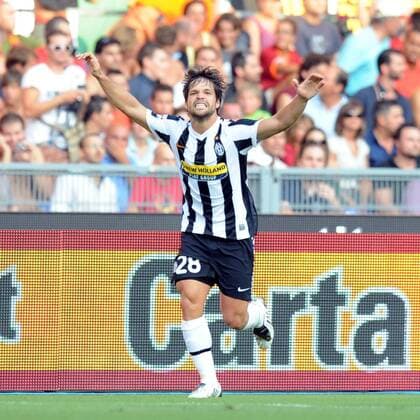 AS Rom (rot)-Juventus Turin: Torjubel Diego 