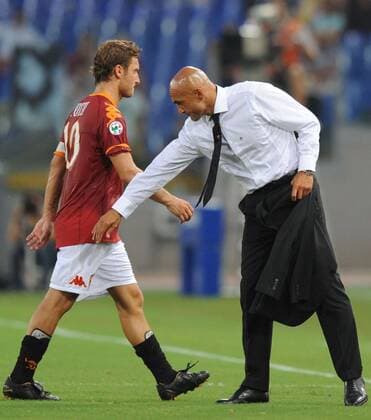 Francesco Totti und Trainer Luciano Spalletti (beide AS Rom) enttäuscht  Rom