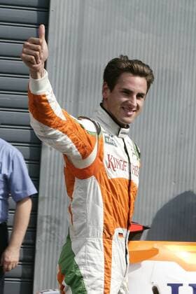 Adrian Sutil (GER, Force India) jubelt o0 Freude Jubel