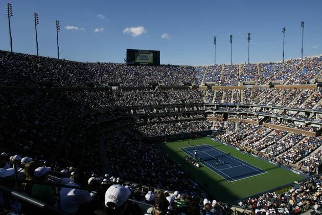 Arthur Ashe Stadium at the US Open Tennis Championships at the Billie Jean King National Tennis Center in New York -  NYP20090914103 o0 Totale, Publikum, Stadion, Tennisstadion, USA o00 NY N.Y. Flushing Meadow
