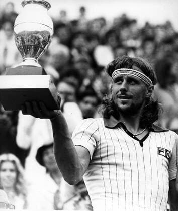 BJöRN BORG (SWE)  - ZUMAk09 o0 Aufnahmedatum geschätzt o0 Herren Tennis o0 Sieg Objekte Pokal Trophäe