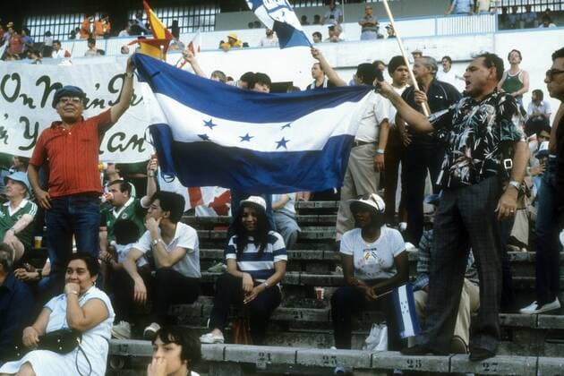 Fans aus Honduras Fußball WM Herren WM 1982, Länderspiel, Nationalteam, Gruppe Saragossa
