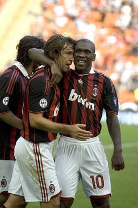 CLARENCE SEEDORF (re.) und ANDREA PIRLO (beide AC Mailand) - o0 Jubel, Freude
