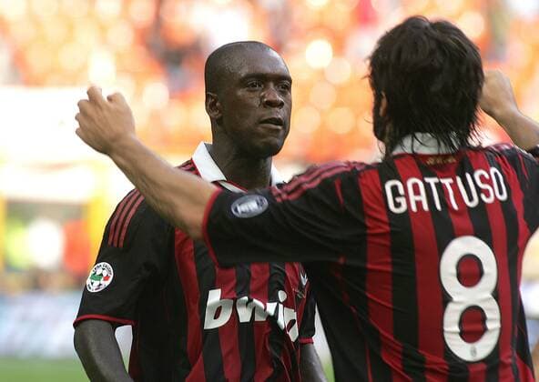 CLARENCE SEEDORF (AC Mailand, li.) - o0 Jubel, Freude