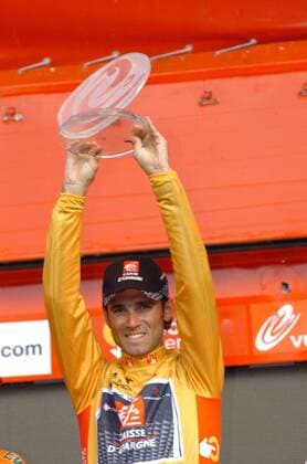Vuelta a Espana - Winner Alejandro Valverde (Caisse d Epargne) -  o0 Sieg, Sieger, Gesamtsieg, Gesamtsieger, Jubel, Freude, Pokal, Trophäe
