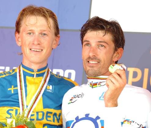 Radsport WM Zeitfahren, Saxo Bank, Fabian Cancellara, Gustav Larsson 