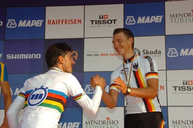 Radsport WM Zeitfahren, Saxo Bank, Columbia - High Road, Fabian Cancellara, Tony Martin, Adorni Vittorio, 