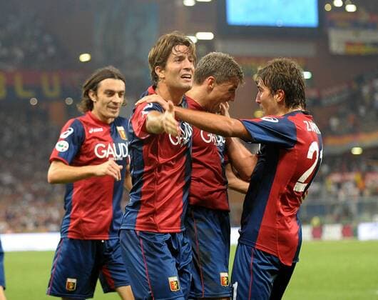 Torjubel Torjubel FC Genoa 1893, CFC, u.a. Hernan Crespo, (2.v.re.) - giorgioxperottino o0 Jubel, Freude