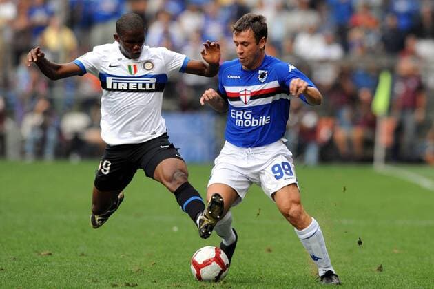 Samuel Eto o (Inter Mailand, li.) - Antonio Cassano (Sampdoria Genua)  o0 FC Internazionale, Etoo
