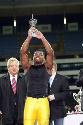 MVP David McCants (Berlin Adler) o0 Auszeichnung, Spielerauszeichnung, Ehrung, Spielerehrung, Most Valuable Player, Bester Spieler o00 GFL 1 BL