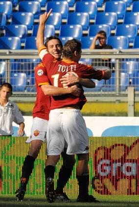 Marco Cassetti (l.) und Francesco Totti - AS Roma ANDREAXSTACCIOLI o0 Jubel Freude