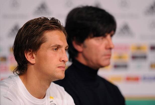 Torwart Rene Adler (li) und Bundestrainer Joachim Löw (Deutschland)  o0 Trainer, Nationaltrainer