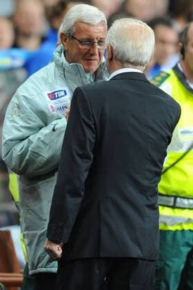 Nationaltrainer Marcello Lippi (ITA, li.) und Nationaltrainer Giovanni Trapattoni (ITA) -  o0 Trainer