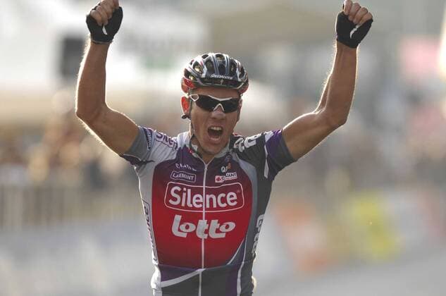 Philippe Gilbert (Silence Lotto) gewinnt die Lombardei Rundfahrt  o0 Jubel, Freude, Einzelbild o00 Sieg