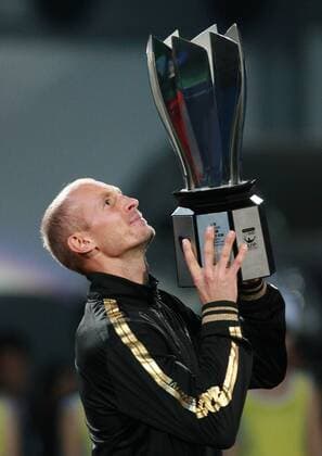 Nikolay Davydenko (Russland) - Sieger Shanghai Masters 2009 -  o0 Sieg, Jubel, Freude, Pokal, Trophäe, Einzelbild o00 Objekte