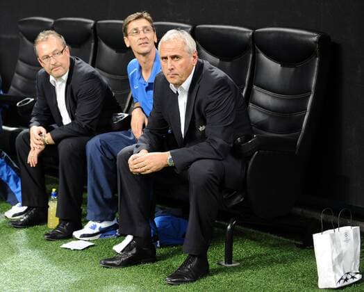 V.l.n.r. Sportchef Fredy Bickel, Andy Ladner, Trainer Bernard Challandes - FC Zürich -  o0 Funktionär