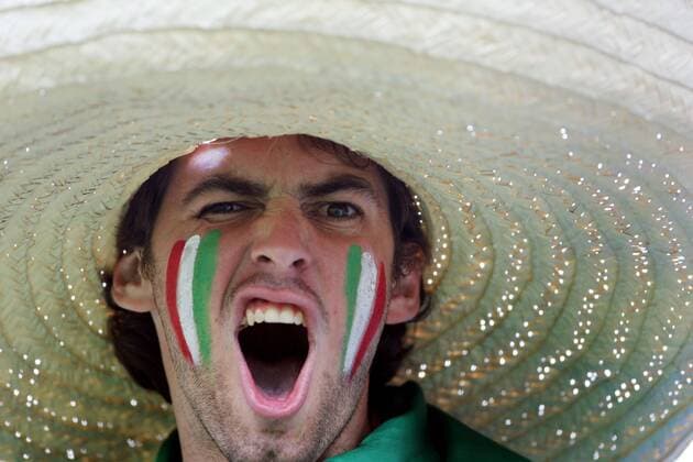FIFA World Cup 2006 : Mexico fan xHOCHxZWEIx xClevaxMediax  o0 Fan, Zuschauer Porträt Hut Sombrero o0 WM