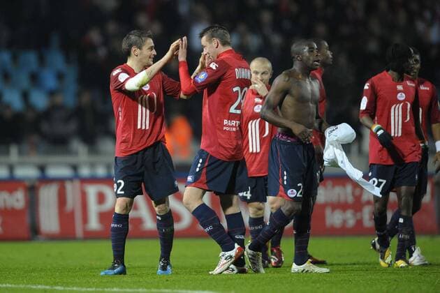 OSC Lille (rot) vs. Girondins de Bordeaux: Jubel Lille - JBAutissier -  o0 Freude