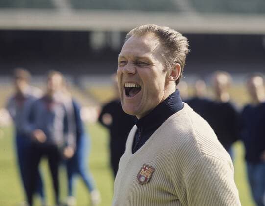 Trainer Rinus Michels (FC Barcelona) - Fußball Herren Primera Division 1971 1972, 1. Spanische Liga, FC Barcelona, Barca Porträt Barcelona Spannung, Ungeduld,
