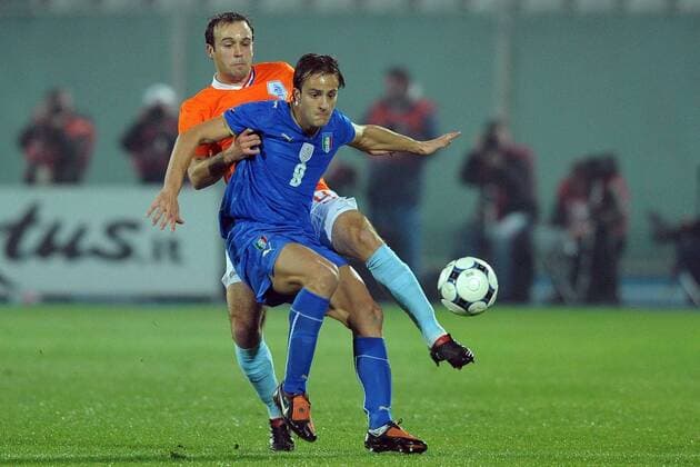 Italien (blau) - Niederlande (orange); Alberto Gilardino (Italien), Joris Mathijsen (Niederlande) - 