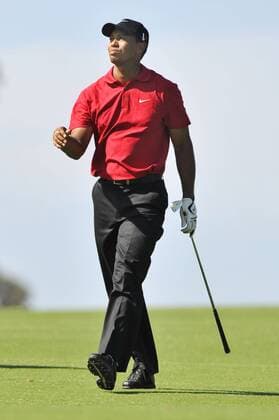 Nov 15, 2009 - Melbourne - TIGER WOODS (USA) watches his second shot on the par 4. - ZUMAmm5