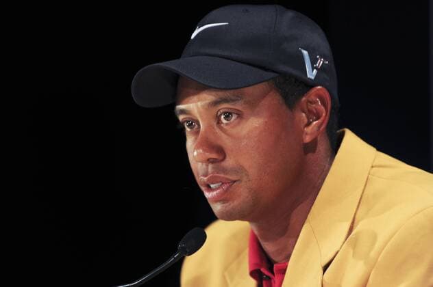 Nov 15, 2009 - Melbourne - TIGER WOODS (USA) press conference at the final round of the Australian Masters at the Kingston Heath Golf Club. Woods won for the seventh time this year, and the 82nd time worldwide in his career. Woods now has a trophy from every golfing continent. This is his first win in Australia, the 13th country where he has won an individual event. - ZUMAmm5 o0 Pressekonferenz, Pressetermin Sieg