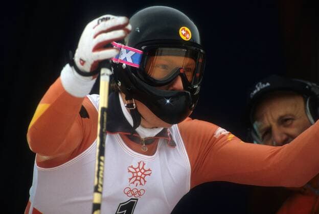 Pirmin Zurbriggen (Schweiz) Alpiner Skilauf OS Winter Herren Olympische Winterspiele Calgary 1988, Spiele, Ski Alpin, Skisport, Abfahrt Einzelbild Nakiska