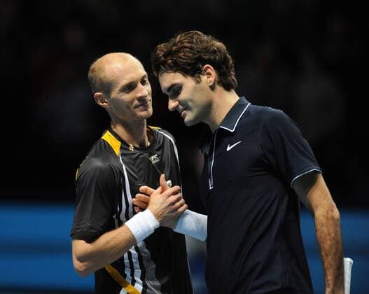Tennis ATP TOUR WORLD FINALS LONDON 22-29 November Roger Federer (SUI, R) lost his semifinalmatch against Nikolai Davydenko (RUS) in 3 sets