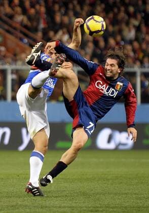 Omar Milanetto (CFC, re.) und Angelo Palombo (Sampdoria) - CFC Genua 1893 vs. Sampdoria Genua - giorgioxperottino