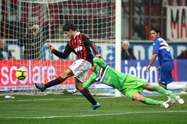 Alexandre PATO AC Mailand erzielt ein Tor - AC Mailand (rot) - Sampdoria Genua (blau) -