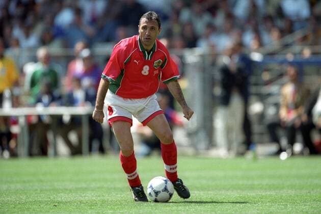 Hristo Stoichkov (Bulgarien) Fußball WM Herren WM 1998, Länderspiel, Nationalteam, Nationaltrikot, Einzelbild Montpellier