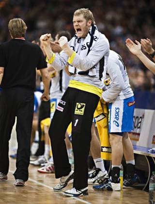 Johannes Bitter (HSV) : 8.Dezember 2009 Hamburg HSV vs. HSG Düsseldorf Handball Bundesliga, Saison 2009 2010 o0 Jubel Freude
