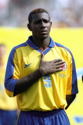 Adolfo Valencia (Kolumbien) - Nationalhymne Fußball WM Herren WM 1998, Länderspiel, Nationalteam, Nationaltrikot Porträt Montpellier