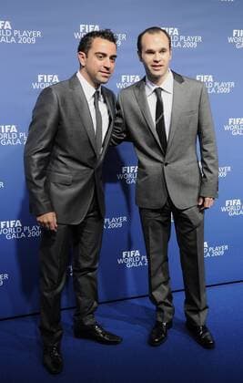 Fussball International FIFA Gala FIFA Weltfussballer 2009 21.12.2009 Xavi Hernandez (li, FC Barcelona ESP) und Andres Iniesta (FC Barcelona ESP) 