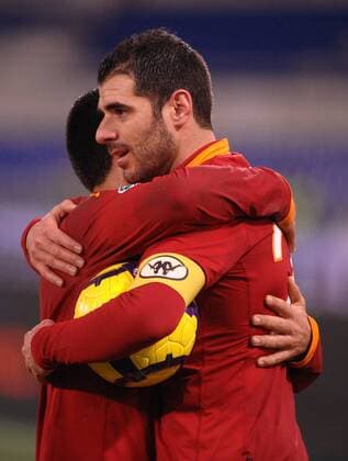 David Pizarro (li.) und Simone Perrotta (beide AS Rom) - Jubel - massimoxoliva o0 Freude