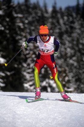 Ljubov Jegorova (GUS) Nordischer Skilauf OS Winter Damen Olympische Spiele Albertville 1992, Winterspiele, Ski Nordisch, Skisport, Langlauf Einzelbild Aufnahmedatum geschätzt Les Saisies