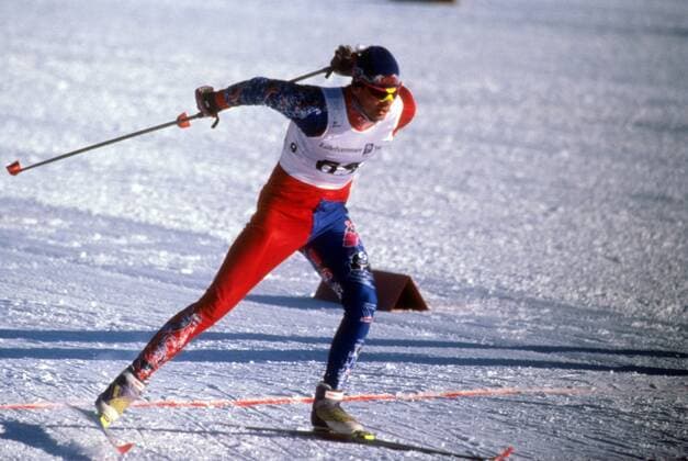 OLYMPIC LEGENDS: Thomas Alsgaard Thomas Alsgaard (Norwegen) Nordischer Skilauf OS Winter Herren Olympische Spiele 1994, Winterspiele, Ski Nordisch, Skisport Einzelbild Lillehammer Dynamik,