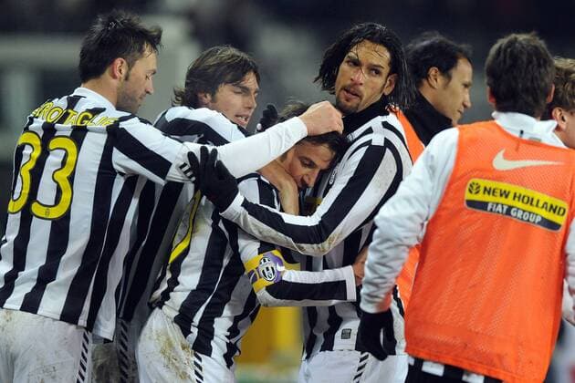 Juventus Turin (weiß) - SSC Napoli (blau) - Alessandro Del Piero (C)  o0 Jubel, Freude