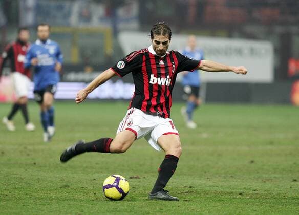 MATHIEU FLAMINI, AC Mailand (rot) - Novara Calcio (blau) -