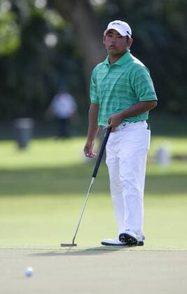 15 January 2010: Tadd Fujikawa of the USA is disappointed after missing a putt on the 10th green during the second round of the Sony Open taking place at the Waialae Country Club. Icon19410011531 o0 USA EDITORIAL USE ONLY